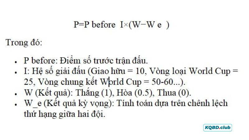 Công thức tính điểm bằng thuật toán Elo Công thức tính điểm bằng thuật toán Elo
